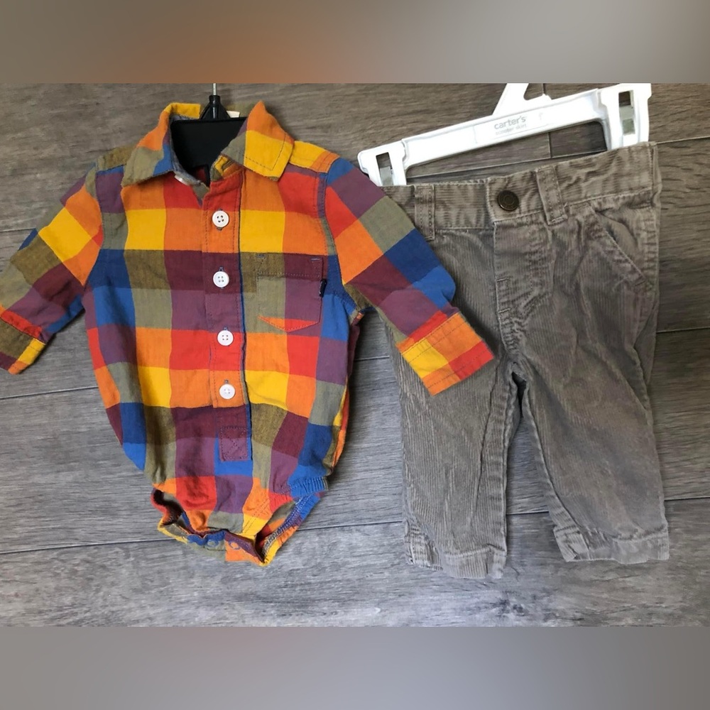 Oshkosh 0/3 top, Carters 3m pants VGUC Perfect for Fall